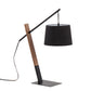 Archer Contemporary Table Lamp in Black Metal, Walnut Wood, and Black Linen Shade By LumiSource | Table Lamps | Modishstore