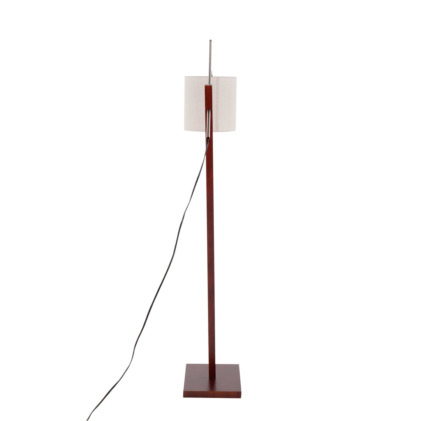 Arturo Contemporary Floor Lamp in Black Wood and Black Steel with Grey Fabric Shade By LumiSource | Floor Lamps | Modishstore - 32