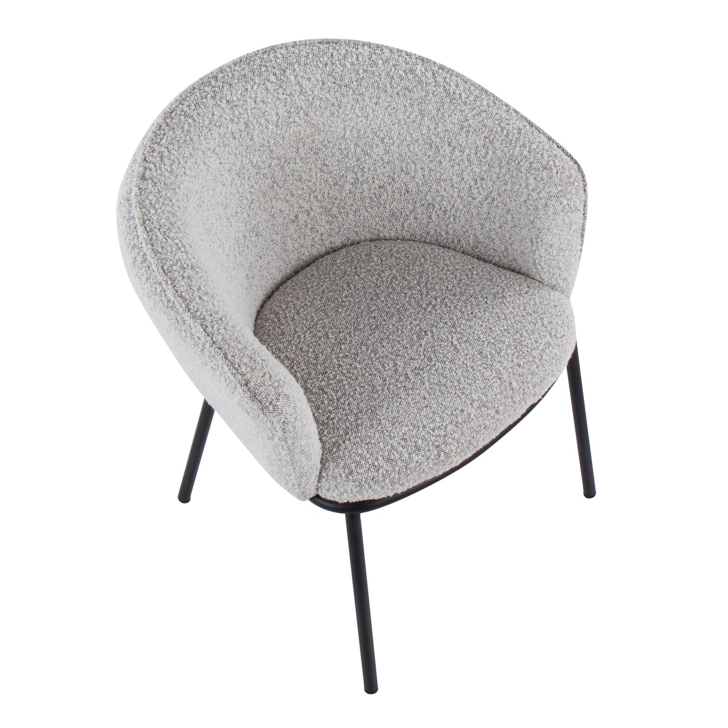 Ashland Contemporary Chair in Black Steel and Grey Sherpa Fabric By LumiSource | Dining Chairs | Modishstore - 2