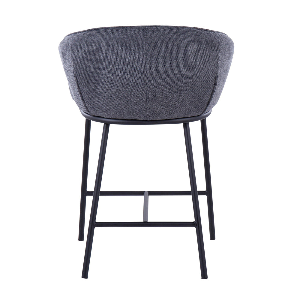 Ashland Contemporary Counter Stool in Black Steel and Charcoal Fabric By LumiSource - Set of 2 | Counter Stools | Modishstore - 8