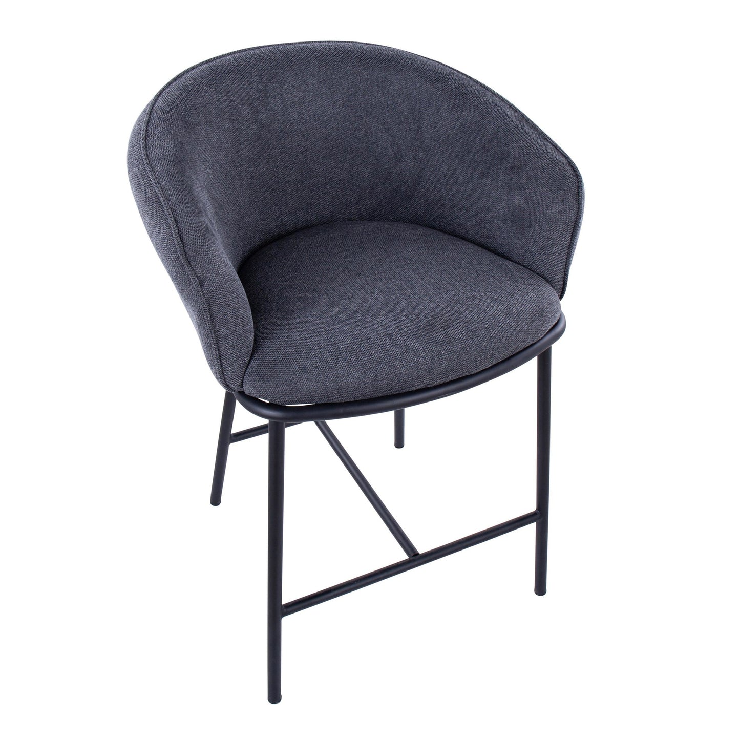 Ashland Contemporary Counter Stool in Black Steel and Charcoal Fabric By LumiSource - Set of 2 | Counter Stools | Modishstore - 3