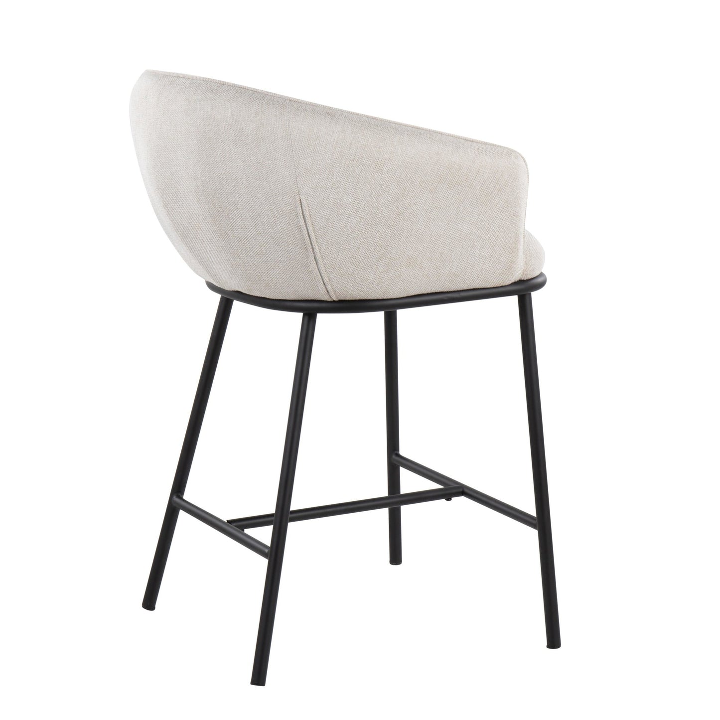 Ashland Contemporary Counter Stool in Black Steel and Charcoal Fabric By LumiSource - Set of 2 | Counter Stools | Modishstore - 15