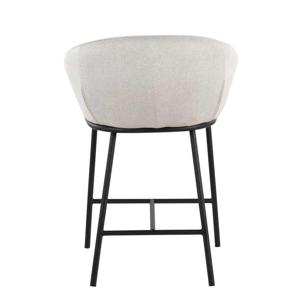 Ashland Contemporary Counter Stool in Black Steel and Charcoal Fabric By LumiSource - Set of 2 | Counter Stools | Modishstore - 16