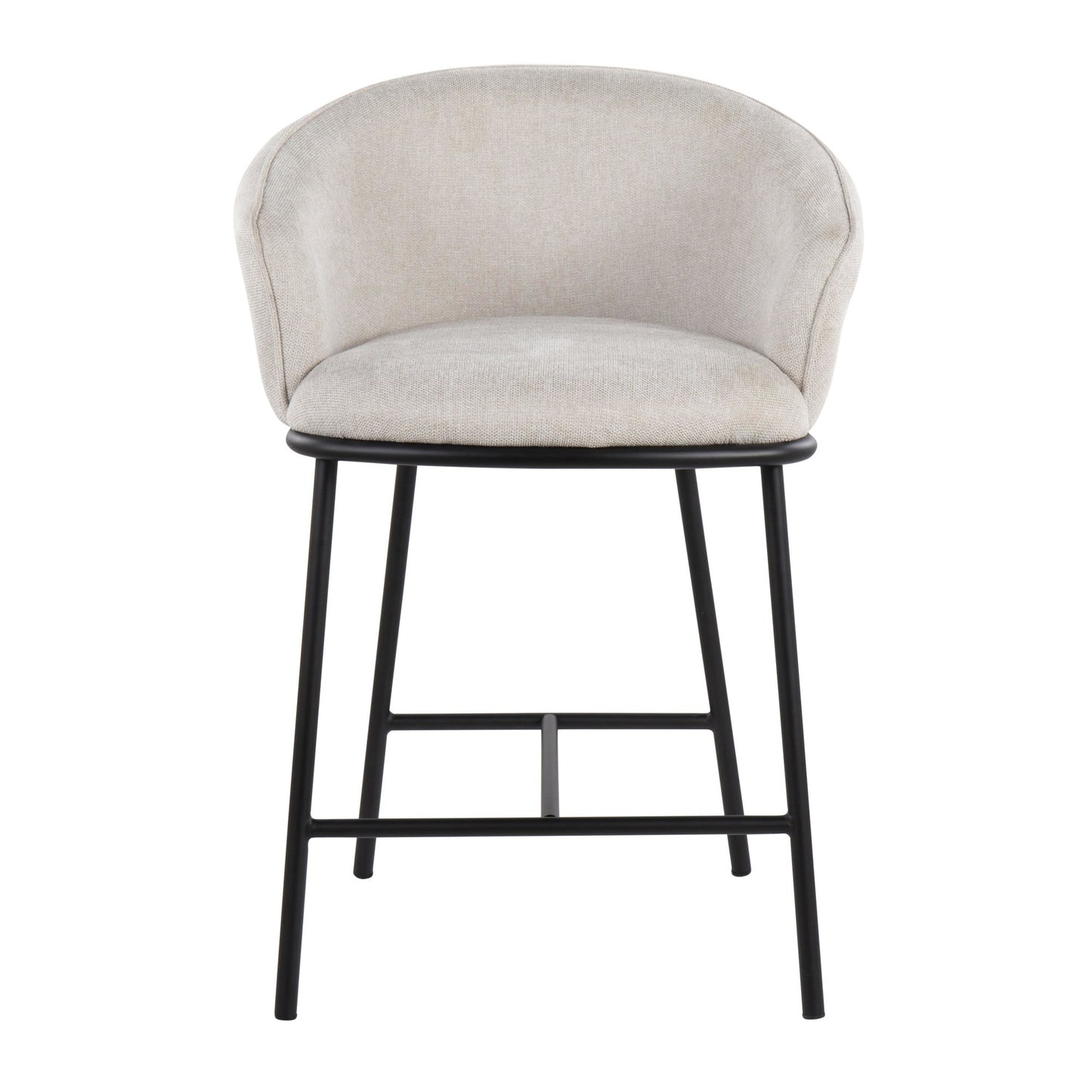 Ashland Contemporary Counter Stool in Black Steel and Charcoal Fabric By LumiSource - Set of 2 | Counter Stools | Modishstore - 10