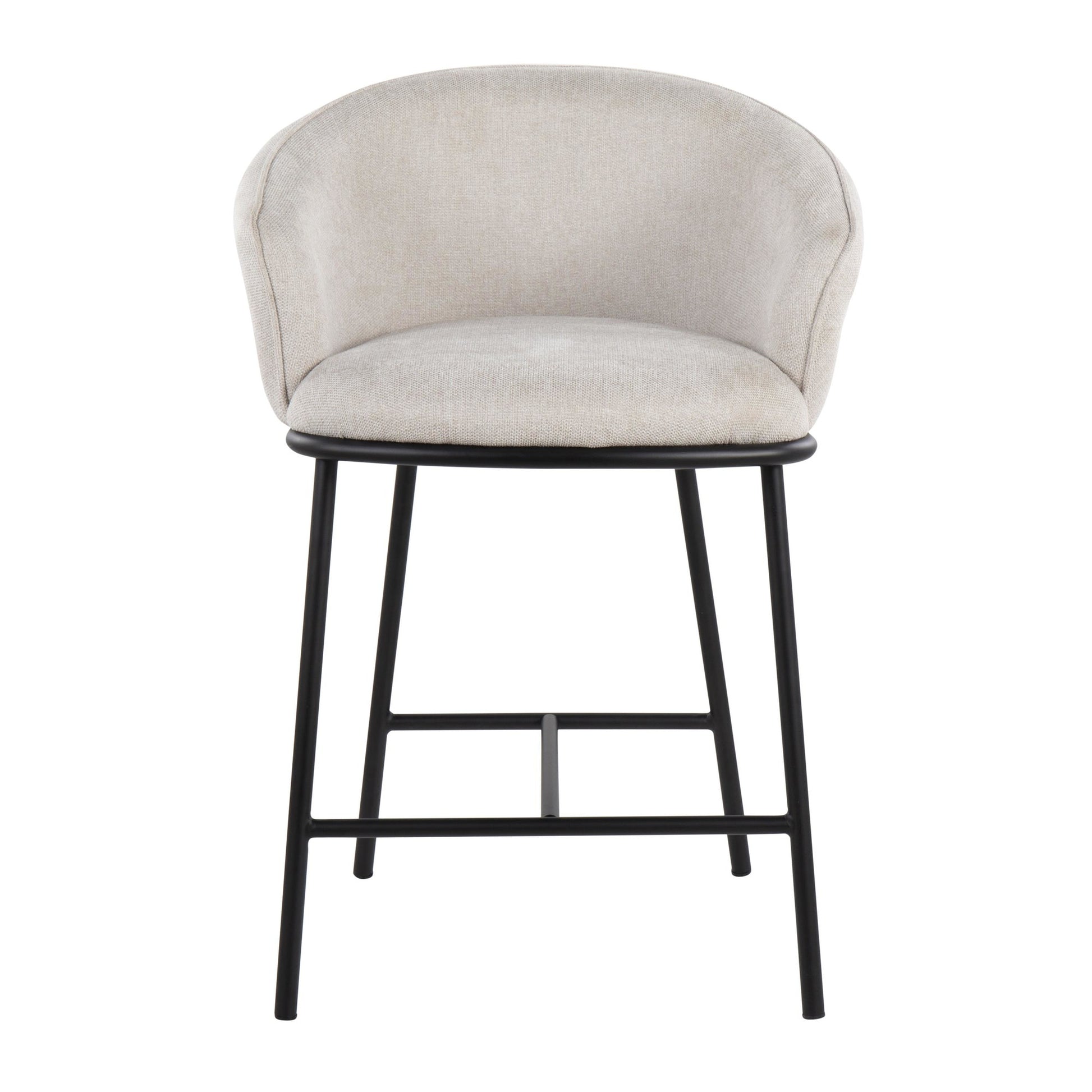 Ashland Contemporary Counter Stool in Black Steel and Charcoal Fabric By LumiSource - Set of 2 | Counter Stools | Modishstore - 10