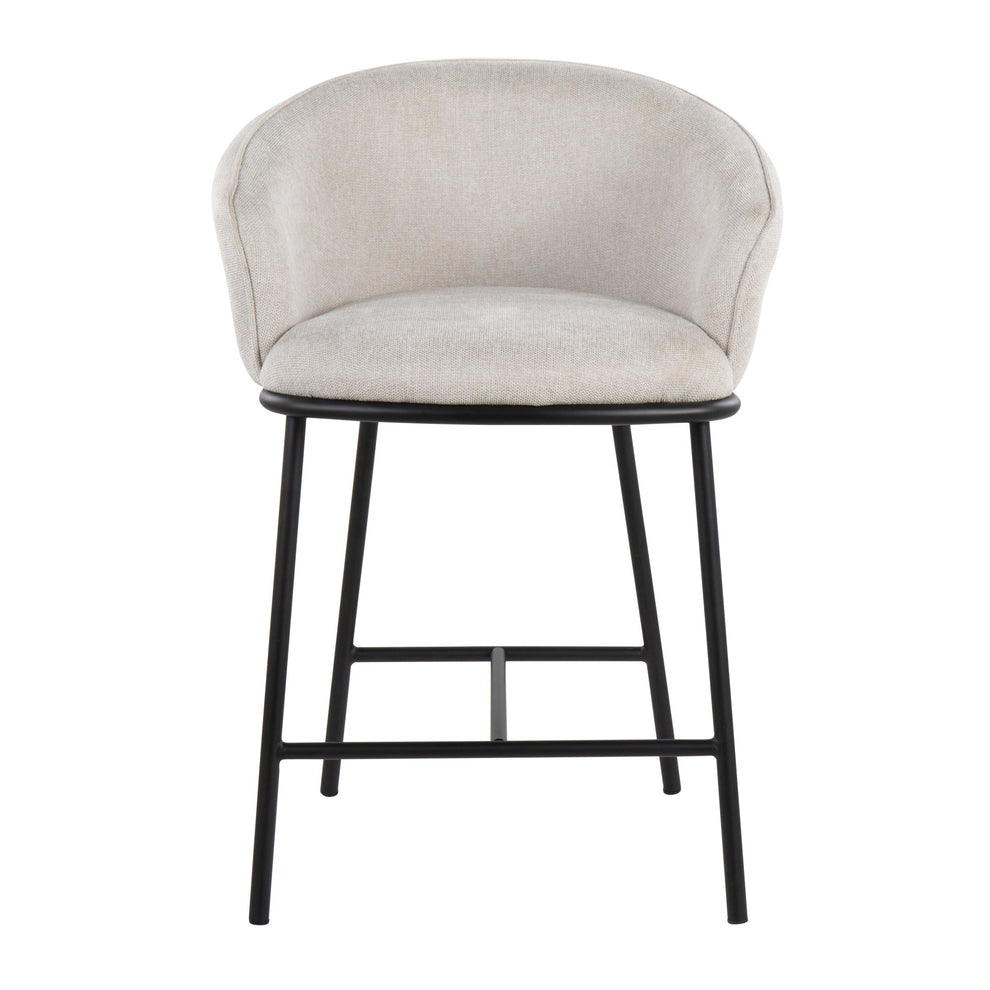 Ashland Contemporary Counter Stool in Black Steel and Charcoal Fabric By LumiSource - Set of 2 | Counter Stools | Modishstore - 10