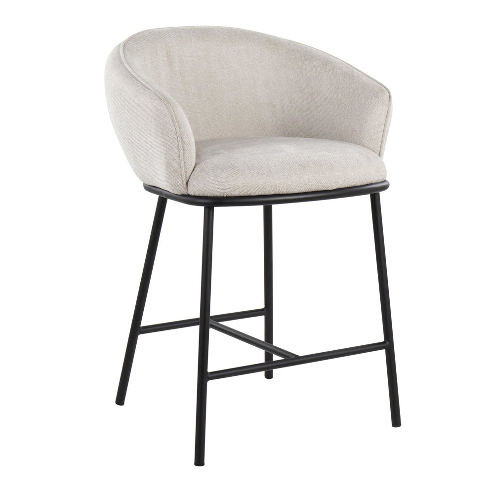 Ashland Contemporary Counter Stool in Black Steel and Charcoal Fabric By LumiSource - Set of 2 | Counter Stools | Modishstore - 13