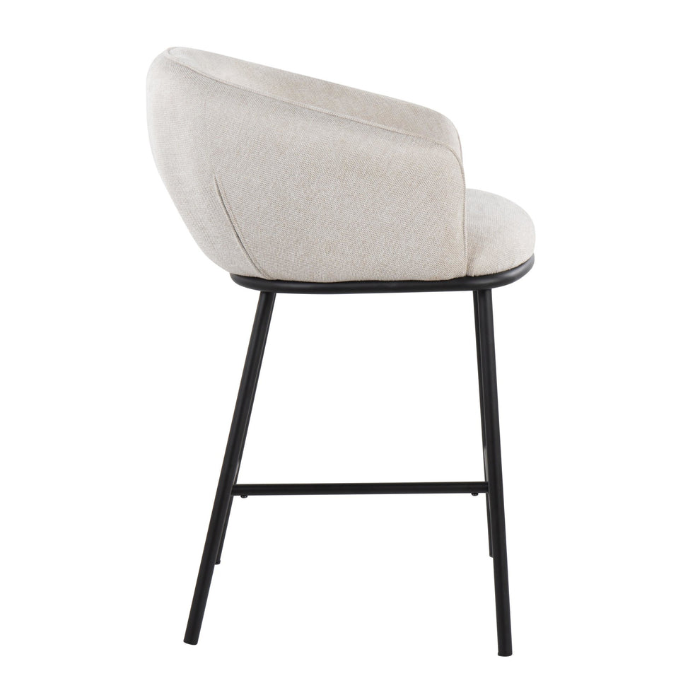 Ashland Contemporary Counter Stool in Black Steel and Charcoal Fabric By LumiSource - Set of 2 | Counter Stools | Modishstore - 14