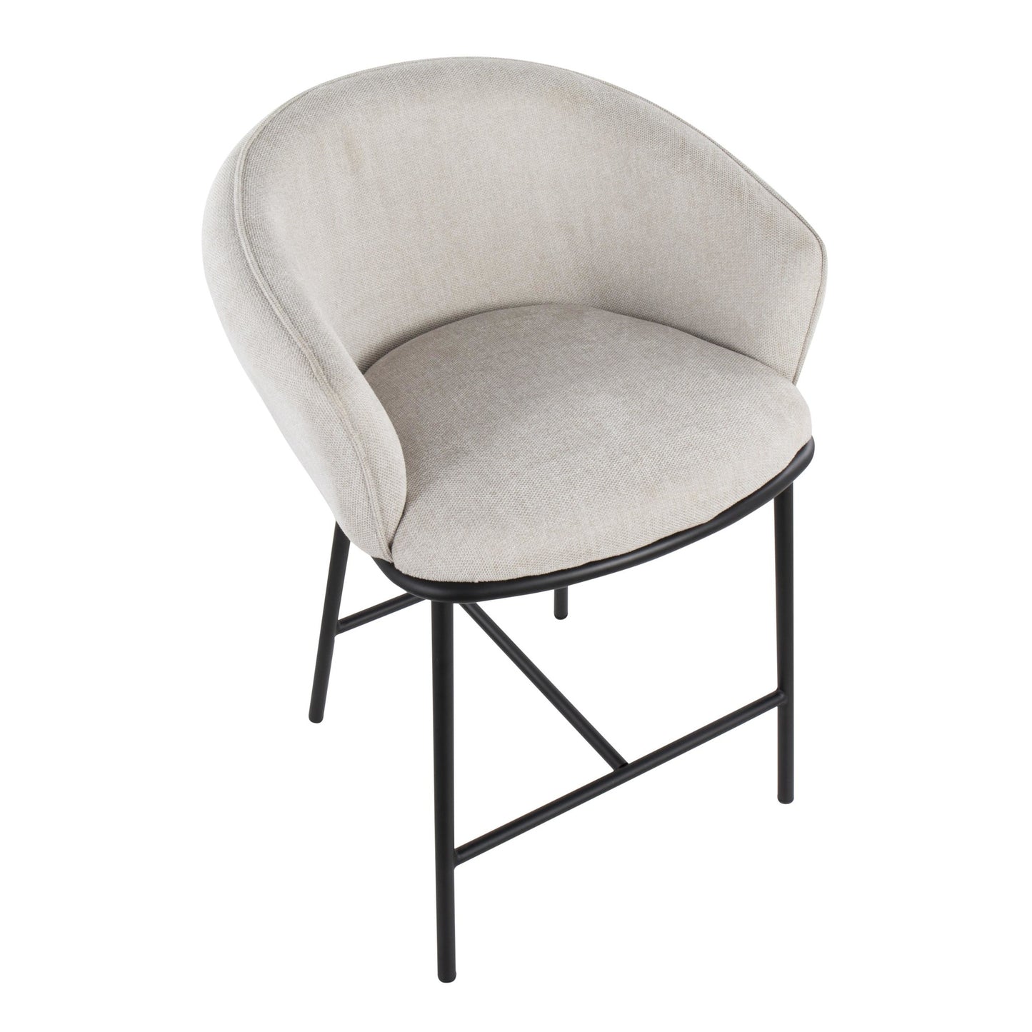 Ashland Contemporary Counter Stool in Black Steel and Charcoal Fabric By LumiSource - Set of 2 | Counter Stools | Modishstore - 11