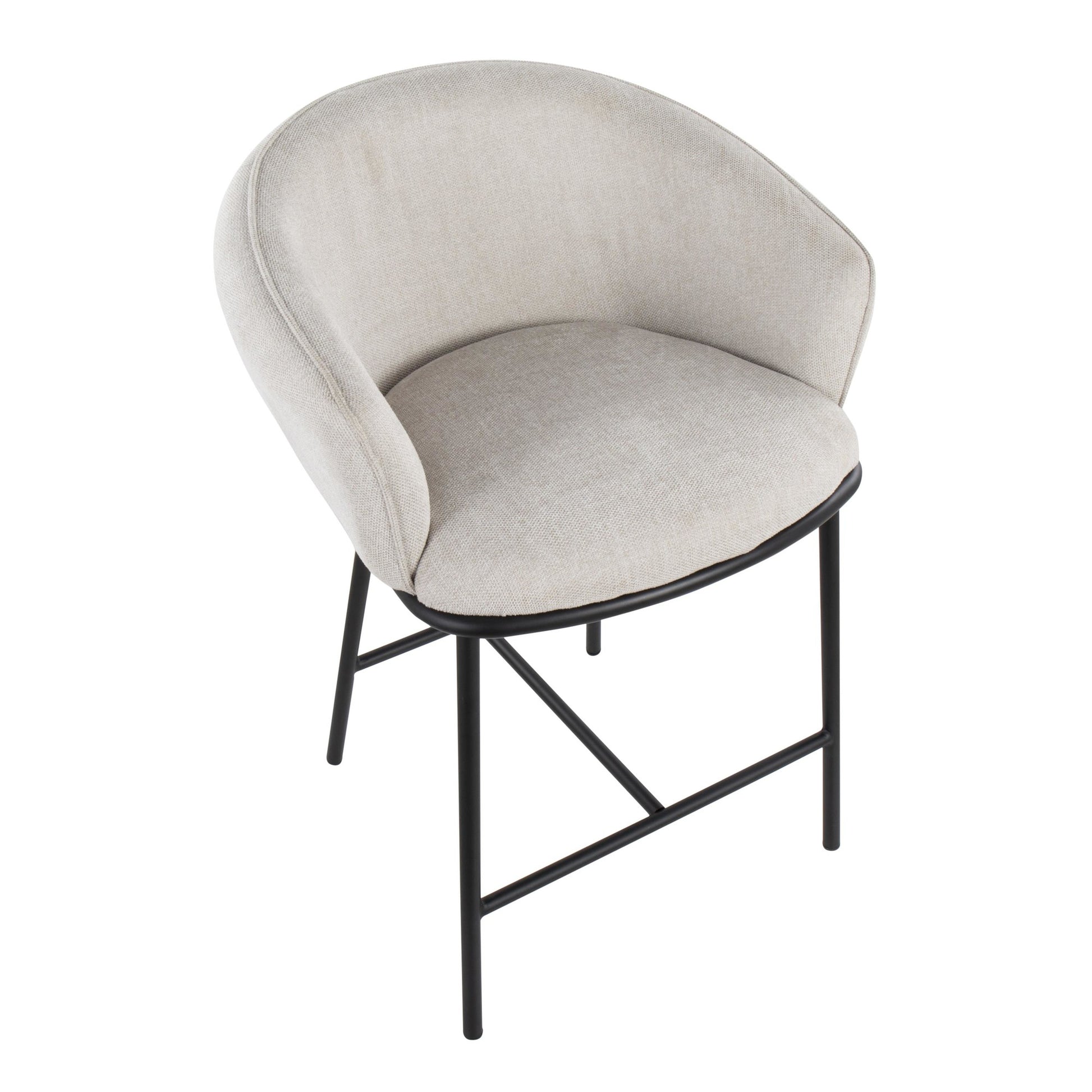 Ashland Contemporary Counter Stool in Black Steel and Charcoal Fabric By LumiSource - Set of 2 | Counter Stools | Modishstore - 11