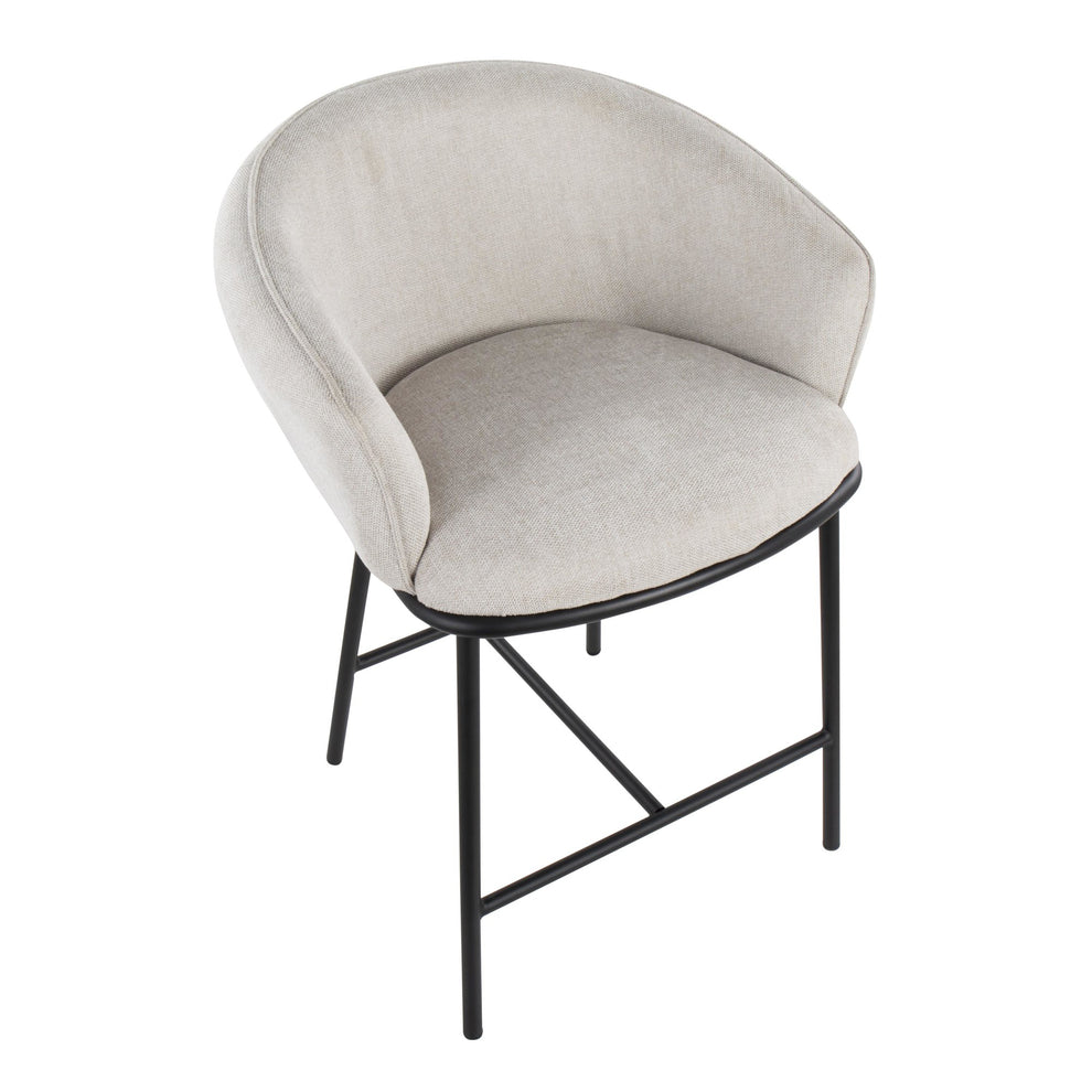 Ashland Contemporary Counter Stool in Black Steel and Charcoal Fabric By LumiSource - Set of 2 | Counter Stools | Modishstore - 11