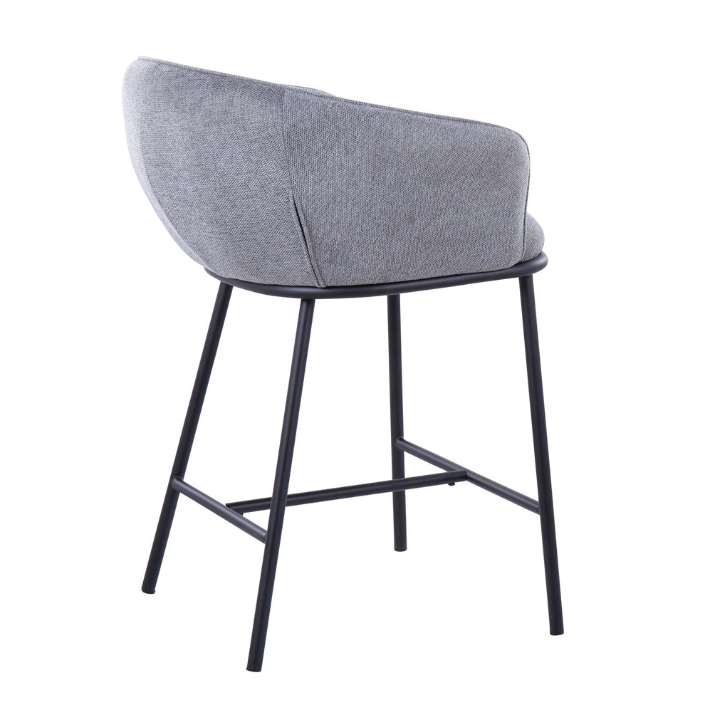 Ashland Contemporary Counter Stool in Black Steel and Charcoal Fabric By LumiSource - Set of 2 | Counter Stools | Modishstore - 23