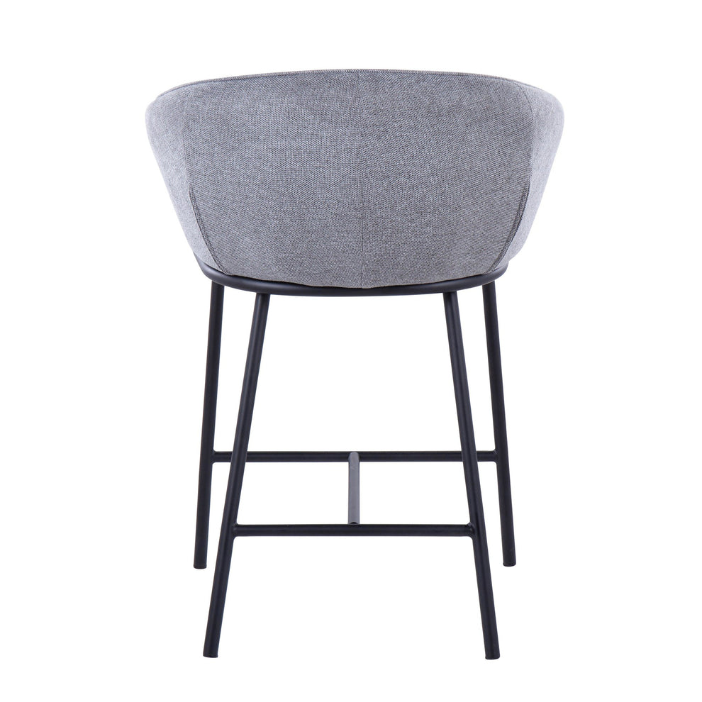 Ashland Contemporary Counter Stool in Black Steel and Charcoal Fabric By LumiSource - Set of 2 | Counter Stools | Modishstore - 24