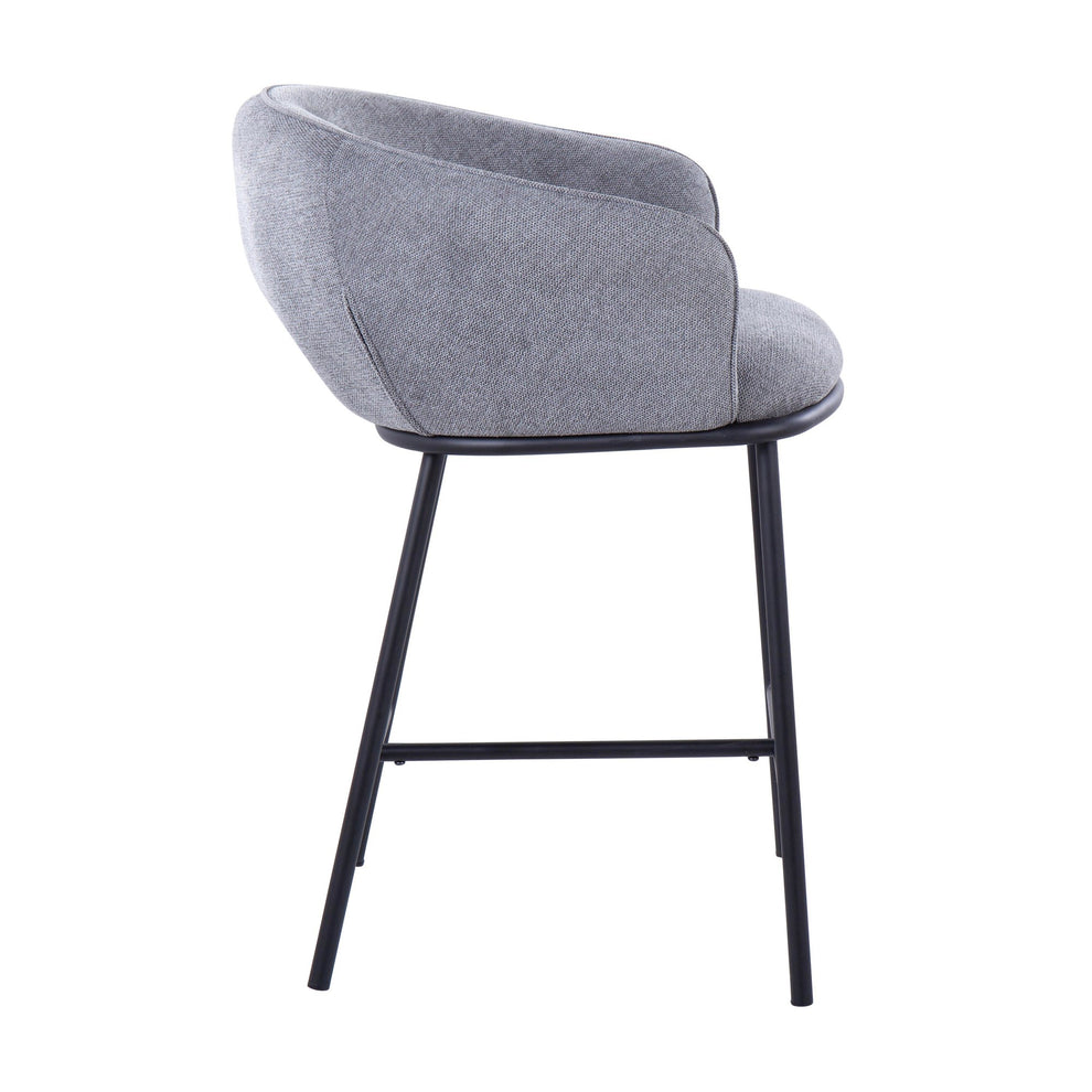 Ashland Contemporary Counter Stool in Black Steel and Charcoal Fabric By LumiSource - Set of 2 | Counter Stools | Modishstore - 22