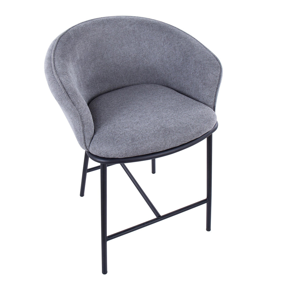 Ashland Contemporary Counter Stool in Black Steel and Charcoal Fabric By LumiSource - Set of 2 | Counter Stools | Modishstore - 19