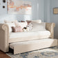 Baxton Studio Mabelle Modern and Contemporary Beige Fabric Trundle Daybed | Modishstore | Daybeds