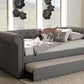 Baxton Studio Mabelle Modern and Contemporary Grey Fabric Trundle Daybed | Modishstore | Daybeds