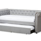 baxton studio mabelle modern and contemporary grey fabric trundle daybed | Modish Furniture Store-2