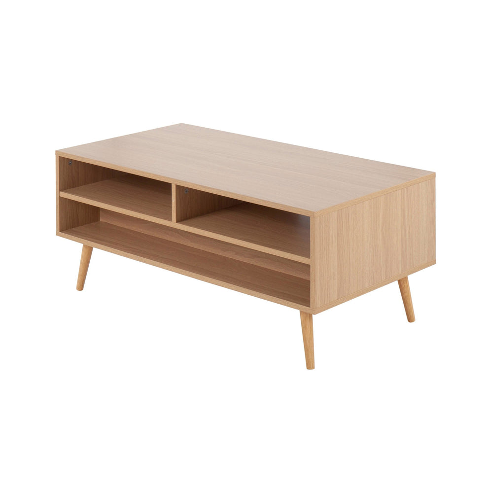 Astro Contemporary Coffee Table in Natural and White Wood By LumiSource | Coffee Tables | Modishstore - 6
