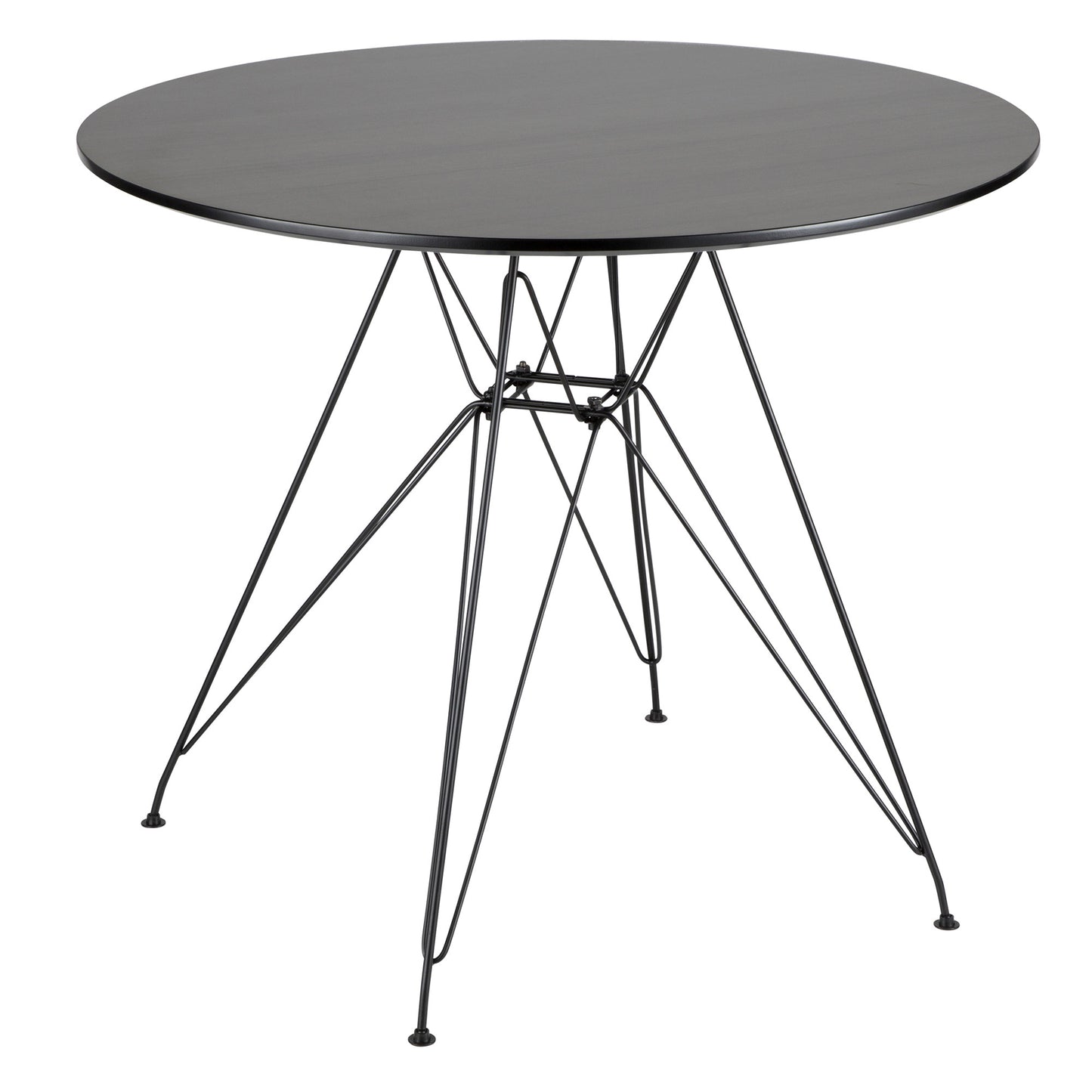 Avery Mid-Century Modern Round Dining Table in Black and Walnut By LumiSource | Dining Tables | Modishstore