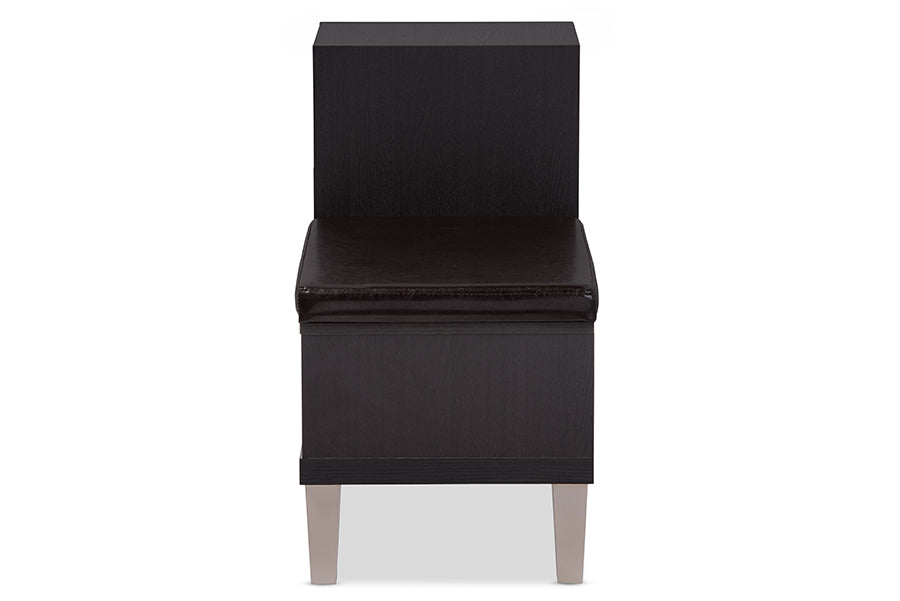Baxton Studio Arielle Modern and Contemporary Deating Bench with Two Open Shelves | Benches | Modishstore - 2