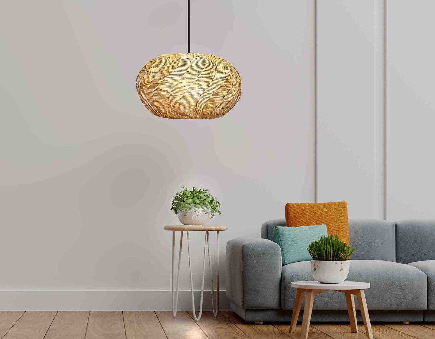 Rattan Spiral Sea Shell Pendant Light by Artisan Living-2