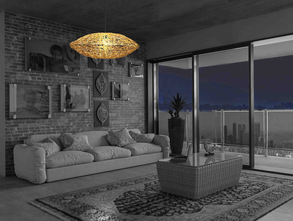 Rattan Mars Oval Chandelier By Artisan Living-2