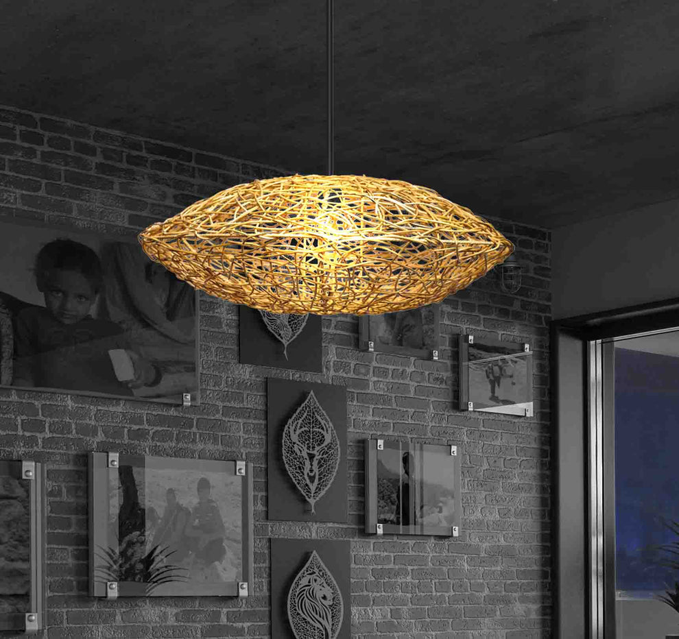 Rattan Mars Oval Chandelier By Artisan Living-3