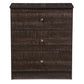 Baxton Studio Decon Modern and Contemporary Espresso Brown Wood 3-Drawer Storage Chest | Modishstore | Drawers