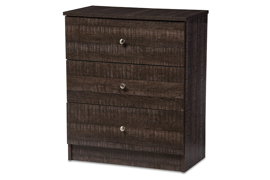 baxton studio decon modern and contemporary espresso brown wood 3 drawer storage chest | Modish Furniture Store-2