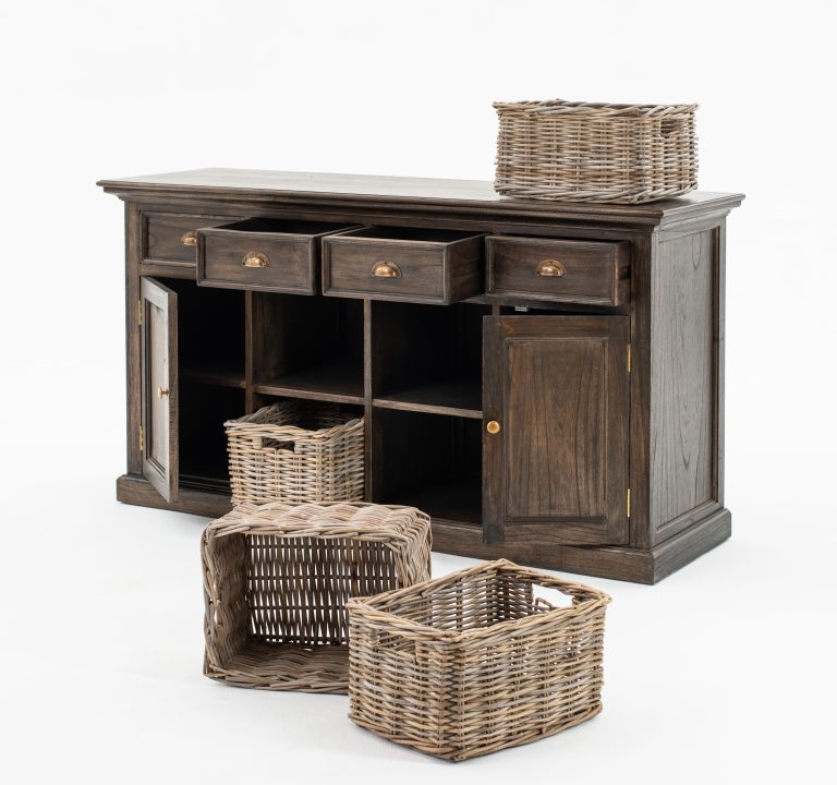 Buffet with 4 Baskets By Novasolo - B189BW | Sideboards | Modishstore - 3