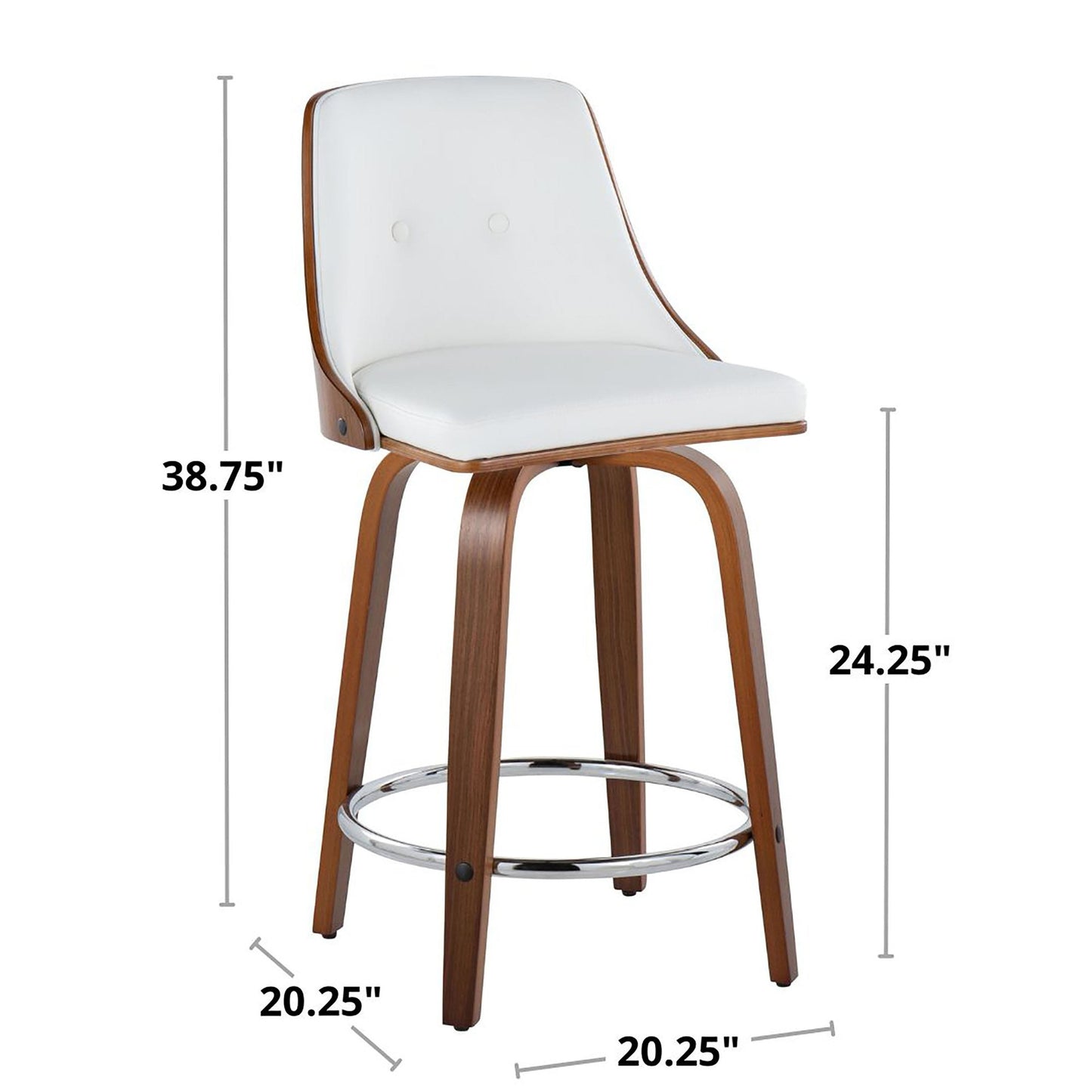 Gianna 24" Fixed-Height Counter Stool - Set of 2 By LumiSource | Counter Stools | Modishstore - 8