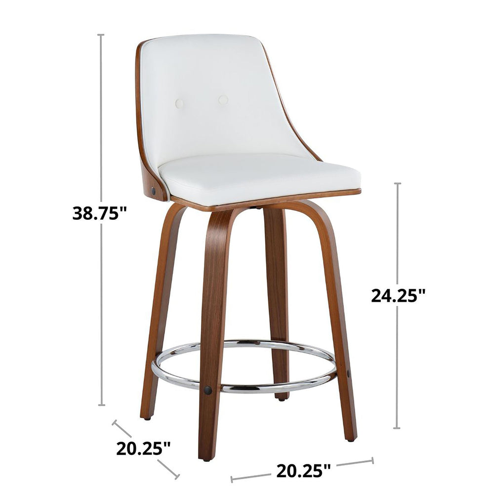 Gianna 24" Fixed-Height Counter Stool - Set of 2 By LumiSource | Counter Stools | Modishstore - 8