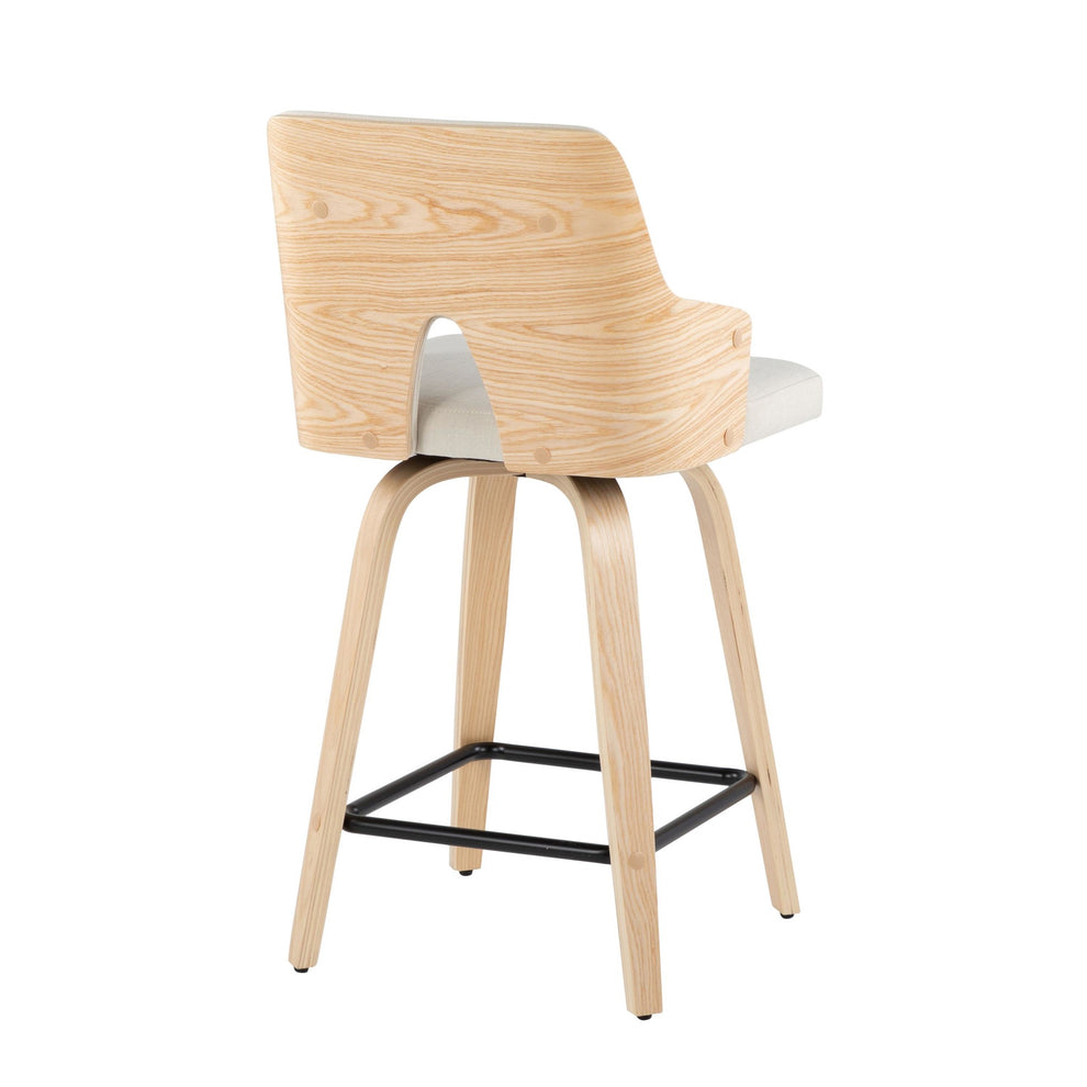 Stella 24" Fixed-Height Counter Stool - Set of 2 Cream By LumiSource | Counter Stools | Modishstore - 6