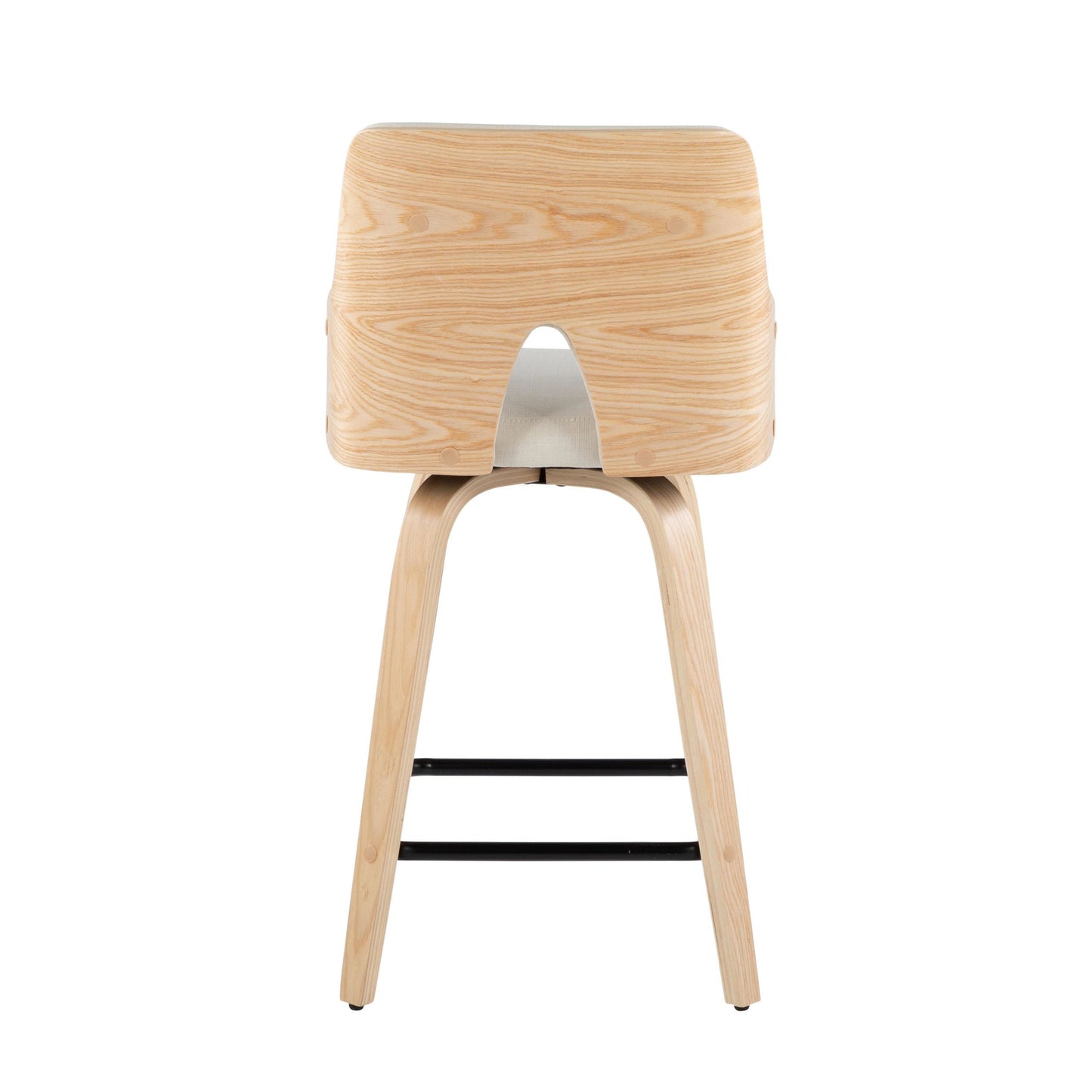 Stella 24" Fixed-Height Counter Stool - Set of 2 Cream By LumiSource | Counter Stools | Modishstore - 7