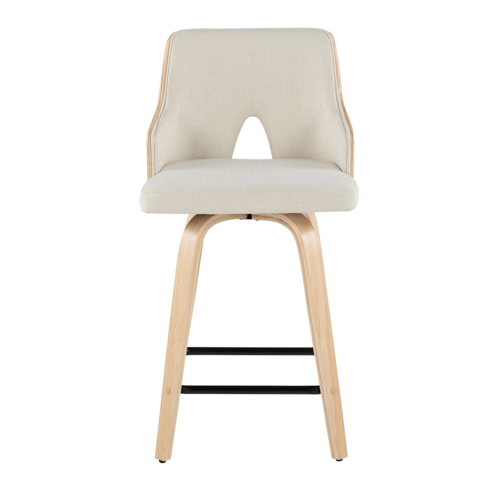 Stella 24" Fixed-Height Counter Stool - Set of 2 Cream By LumiSource | Counter Stools | Modishstore - 8