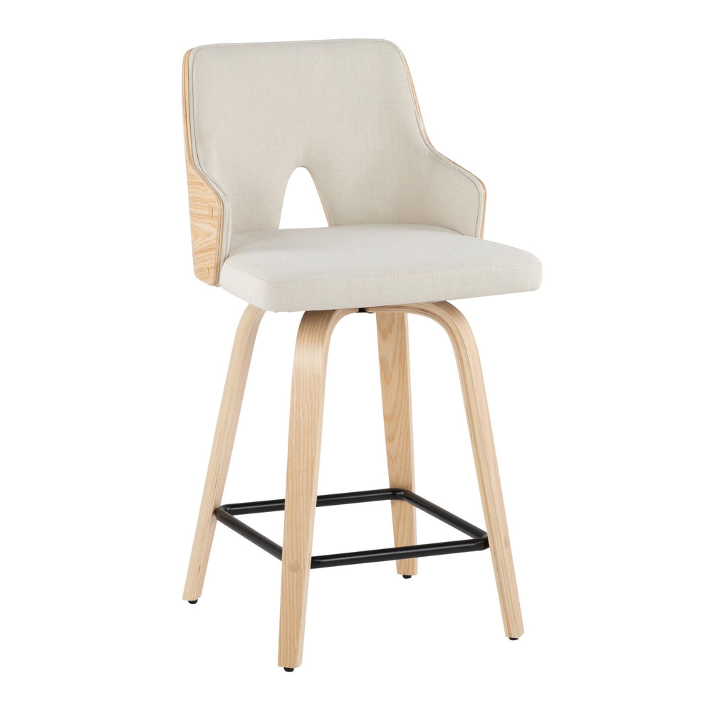 Stella 24" Fixed-Height Counter Stool - Set of 2 Cream By LumiSource | Counter Stools | Modishstore - 4
