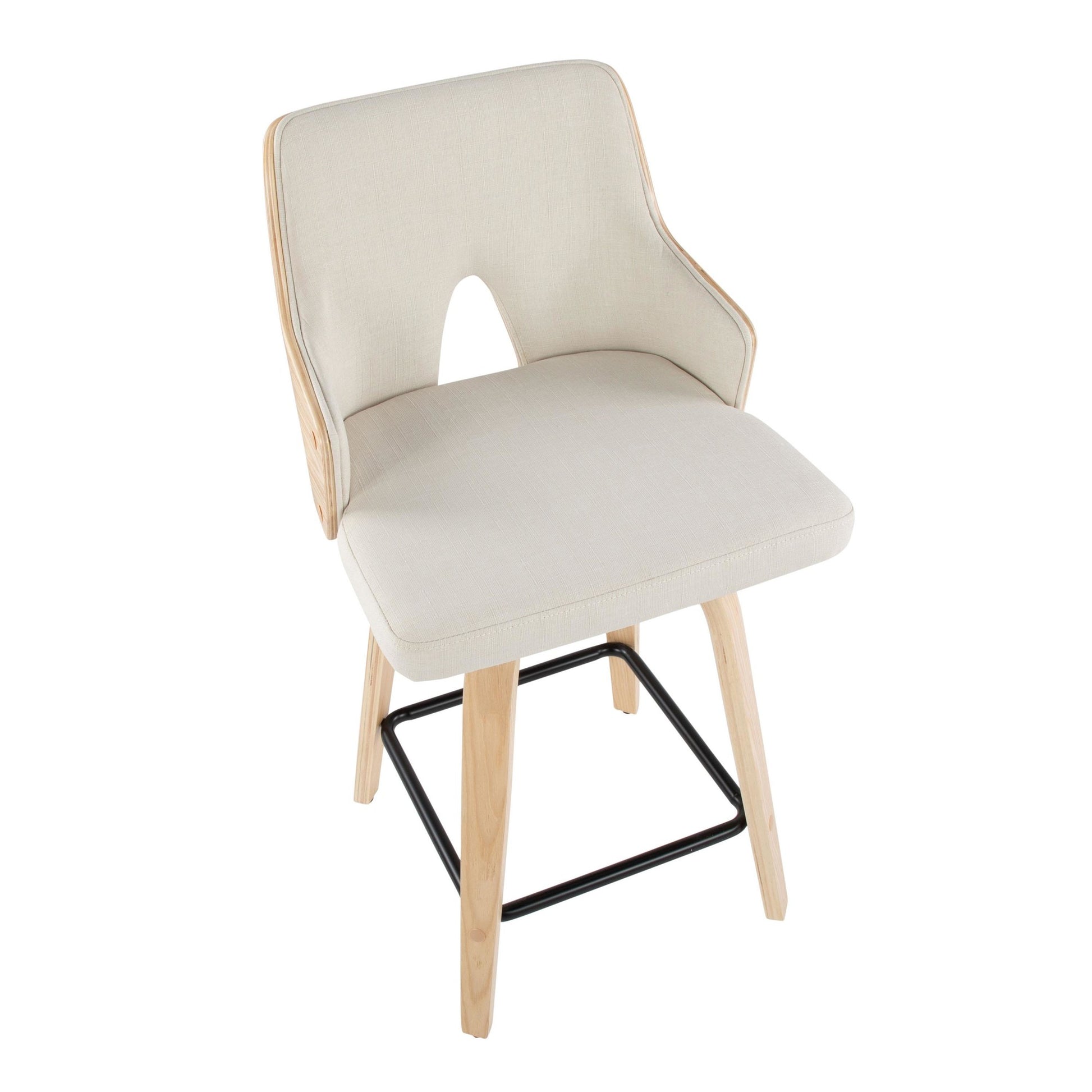 Stella 24" Fixed-Height Counter Stool - Set of 2 Cream By LumiSource | Counter Stools | Modishstore - 9