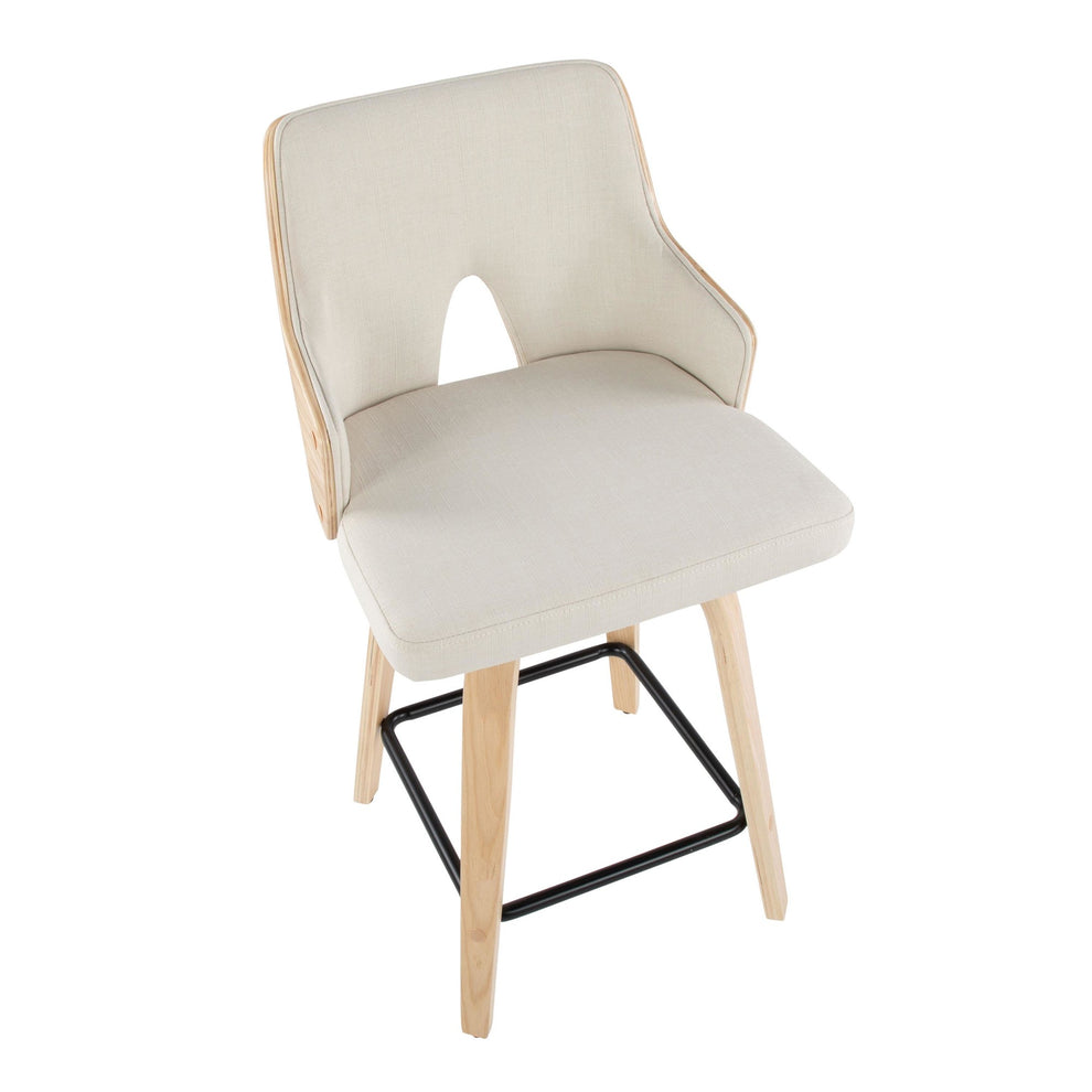 Stella 24" Fixed-Height Counter Stool - Set of 2 Cream By LumiSource | Counter Stools | Modishstore - 9