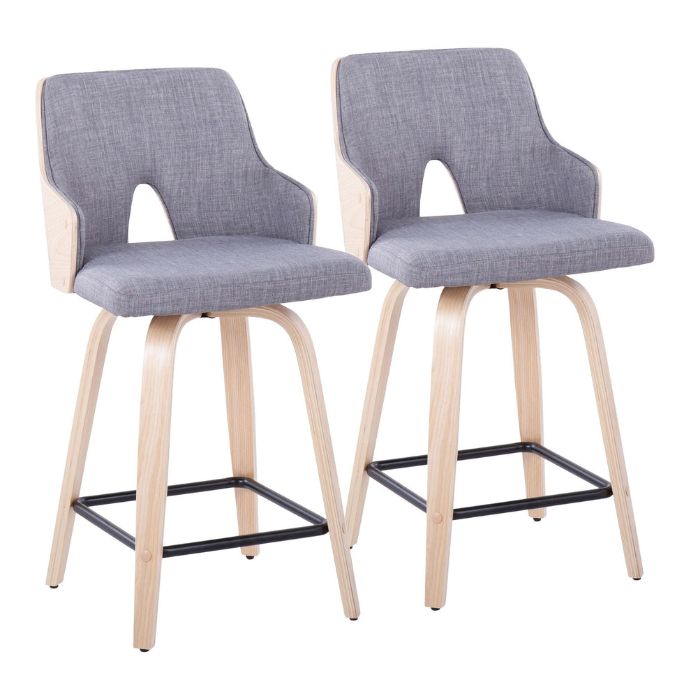 Stella 24" Fixed-Height Counter Stool - Set of 2 Cream By LumiSource | Counter Stools | Modishstore - 12