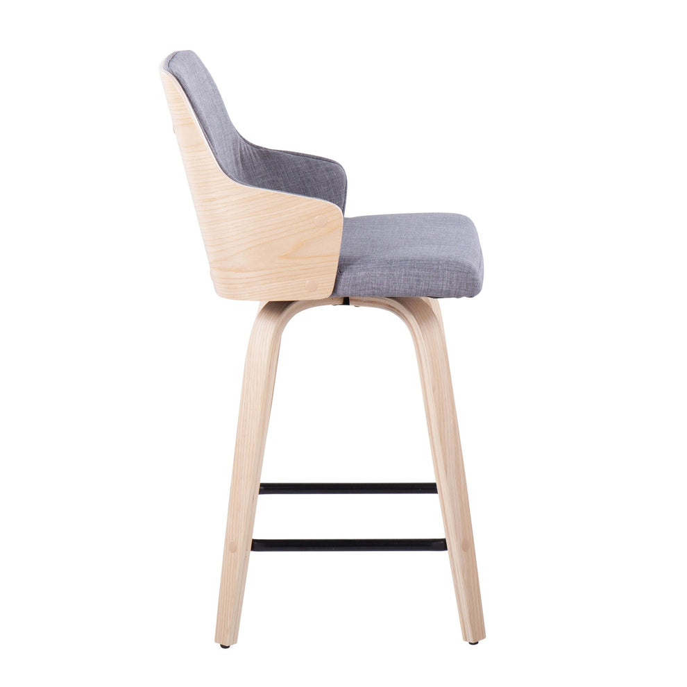 Stella 24" Fixed-Height Counter Stool - Set of 2 Cream By LumiSource | Counter Stools | Modishstore - 14