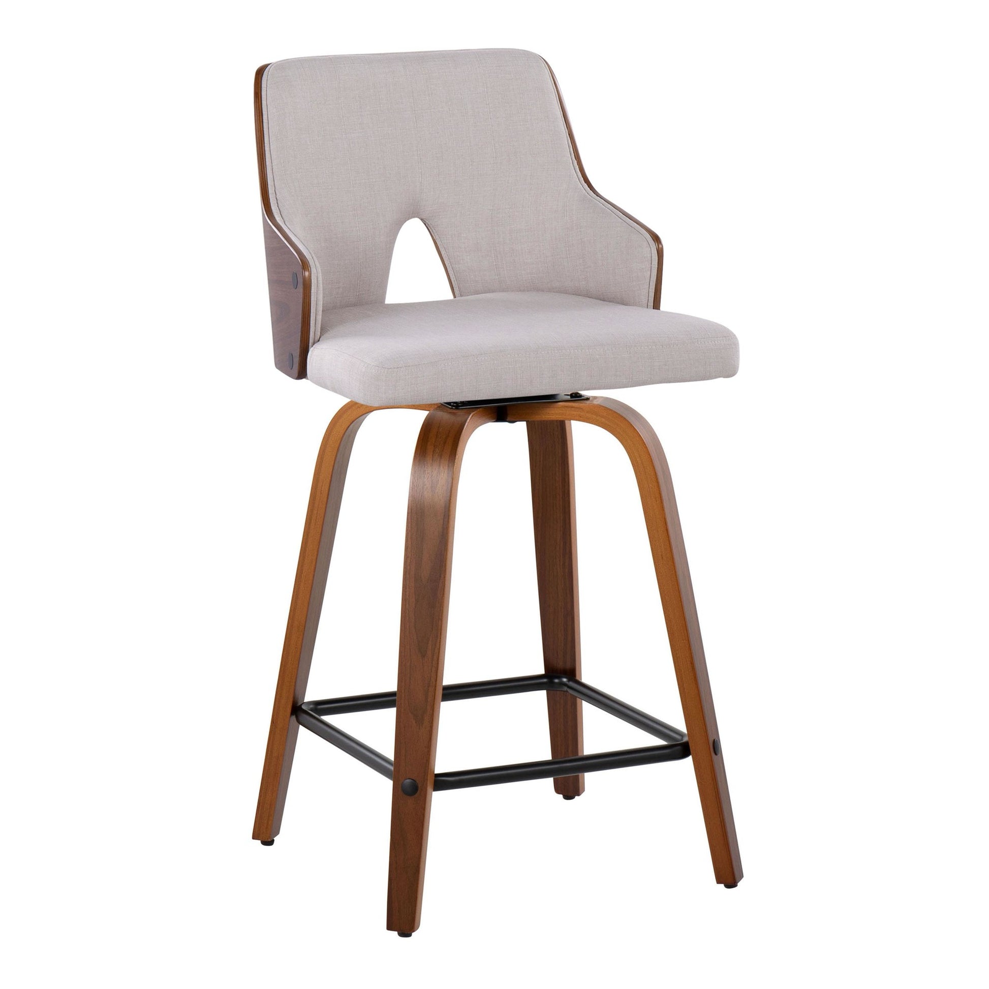 Stella 24" Fixed-Height Counter Stool - Set of 2 Cream By LumiSource | Counter Stools | Modishstore - 22