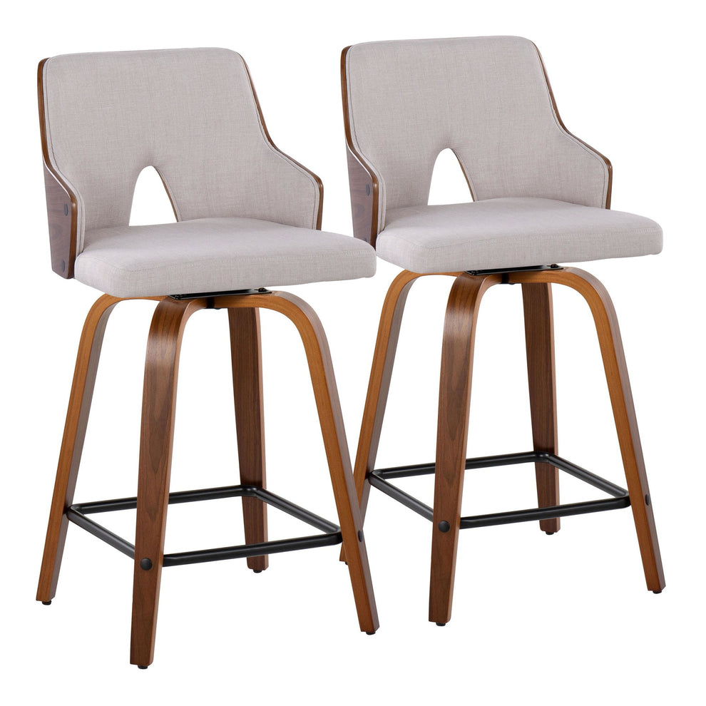 Stella 24" Fixed-Height Counter Stool - Set of 2 Cream By LumiSource | Counter Stools | Modishstore - 21