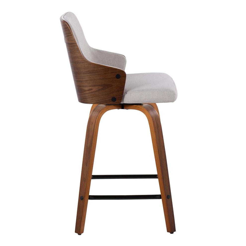 Stella 24" Fixed-Height Counter Stool - Set of 2 Cream By LumiSource | Counter Stools | Modishstore - 23