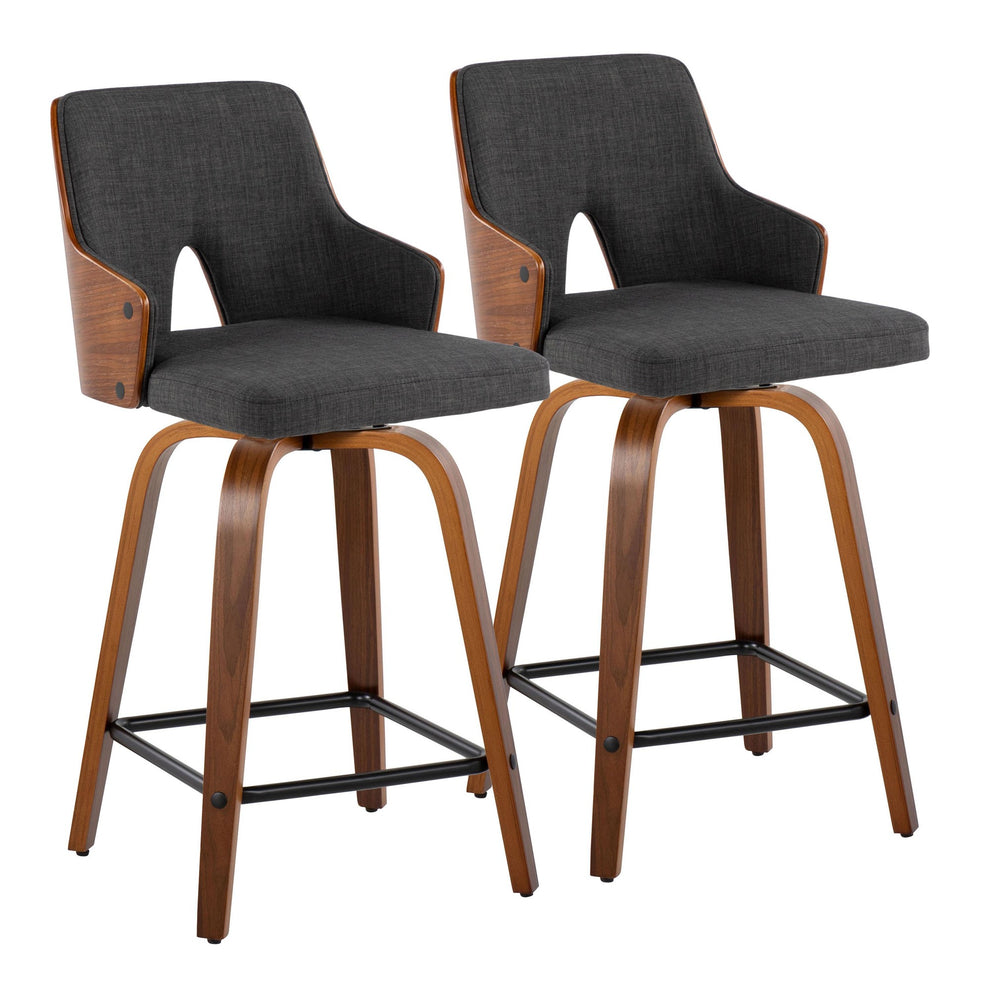 Stella 24" Fixed-Height Counter Stool - Set of 2 Cream By LumiSource | Counter Stools | Modishstore - 29