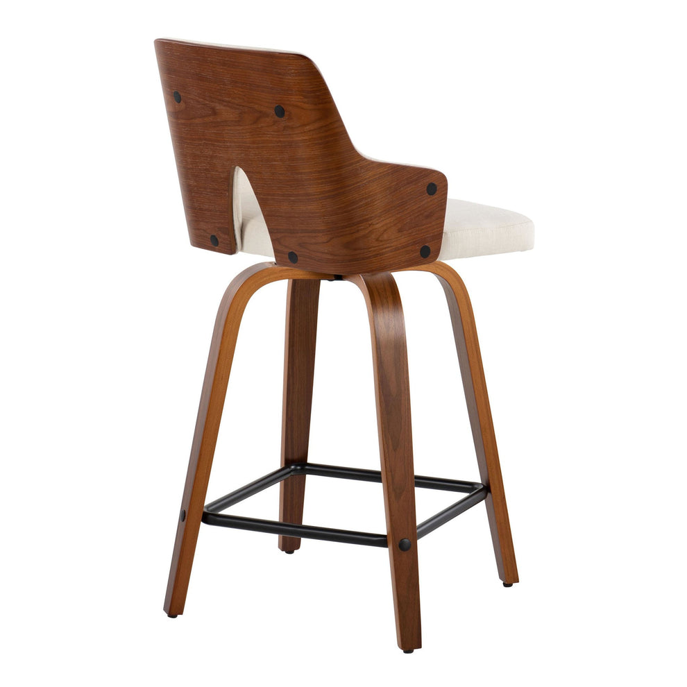 Stella 24" Fixed-Height Counter Stool - Set of 2 Cream By LumiSource | Counter Stools | Modishstore - 41