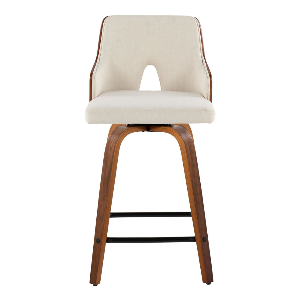 Stella 24" Fixed-Height Counter Stool - Set of 2 Cream By LumiSource | Counter Stools | Modishstore - 43
