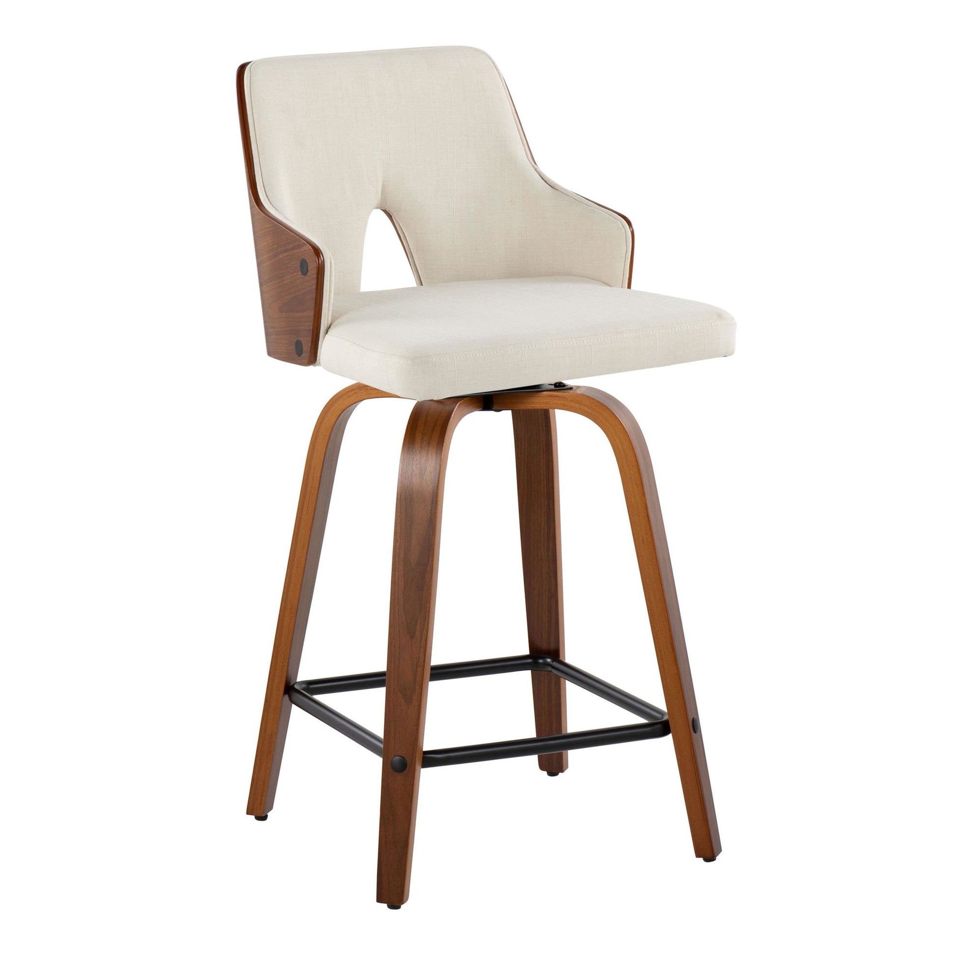 Stella 24" Fixed-Height Counter Stool - Set of 2 Cream By LumiSource | Counter Stools | Modishstore - 39