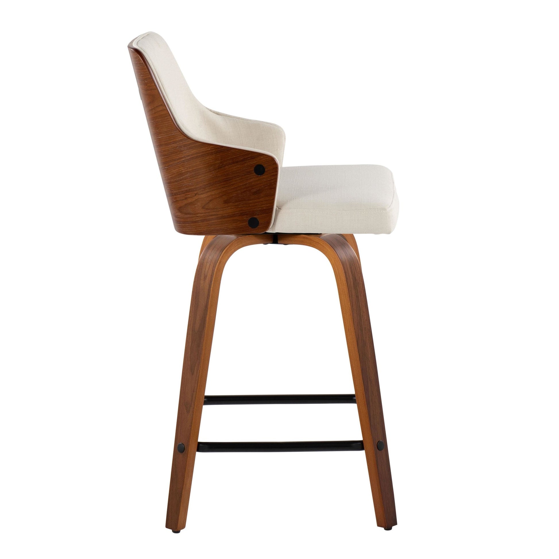 Stella 24" Fixed-Height Counter Stool - Set of 2 Cream By LumiSource | Counter Stools | Modishstore - 40