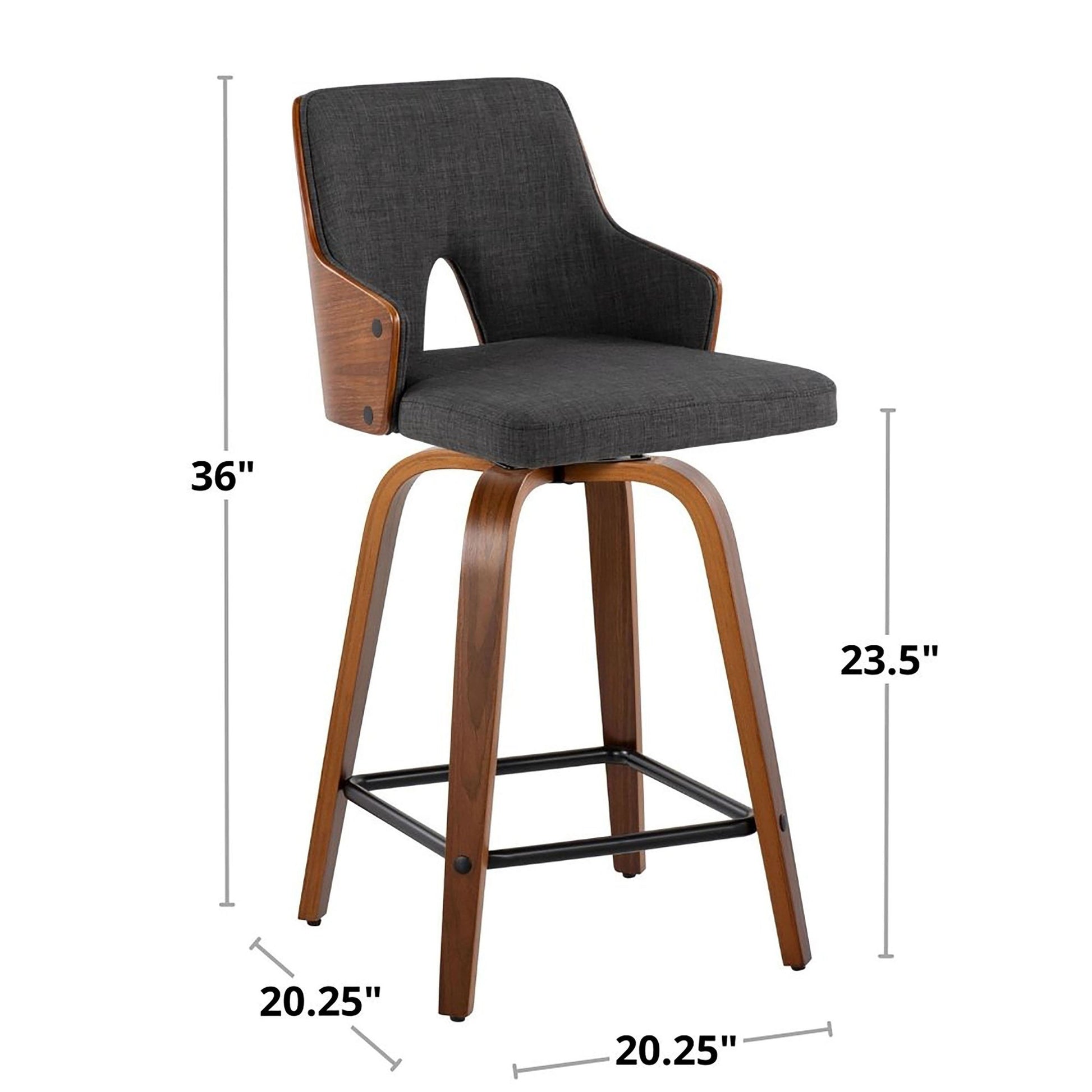 Stella 24" Fixed-Height Counter Stool - Set of 2 Cream By LumiSource | Counter Stools | Modishstore - 35